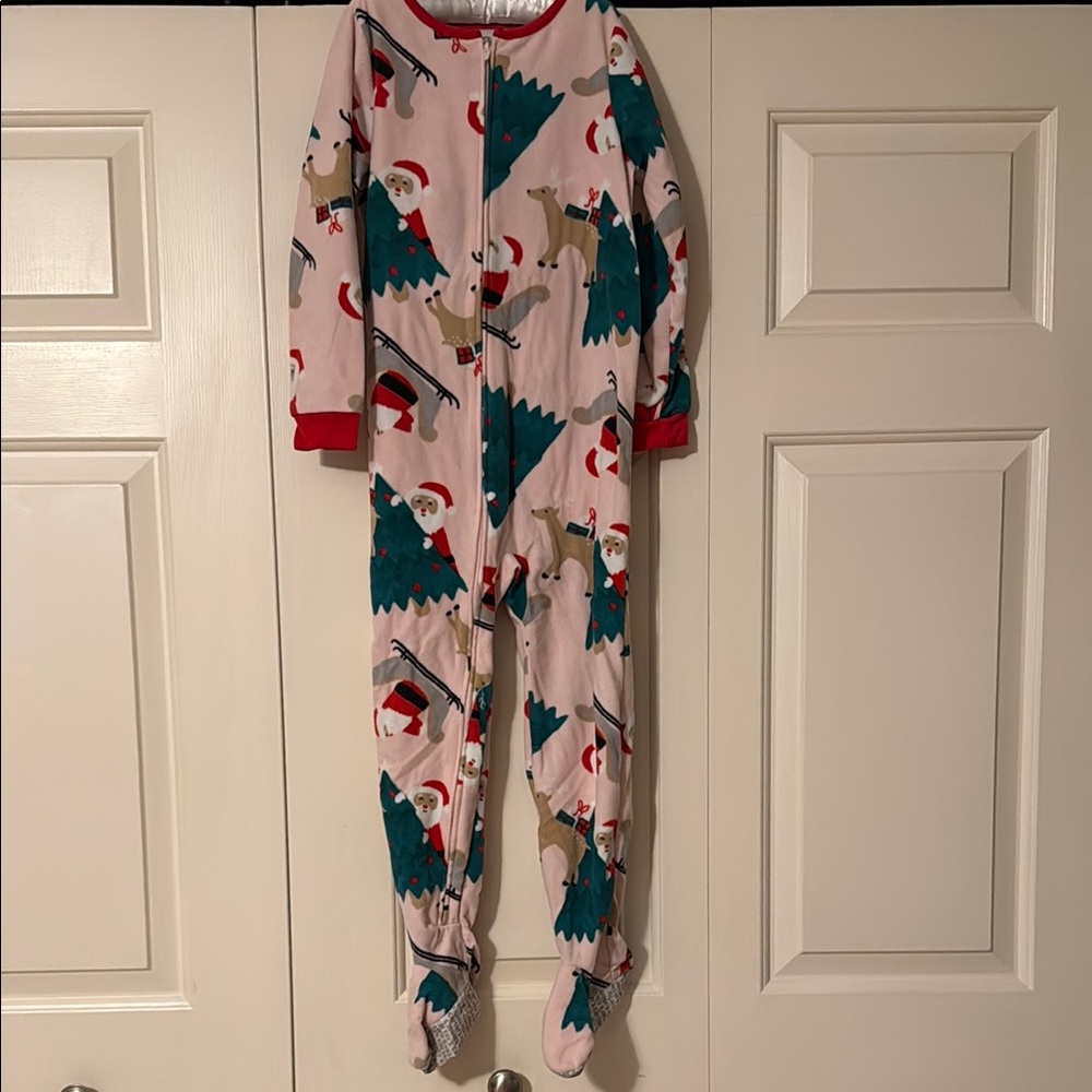 Carter's Cozy Fleece Santa & Reindeer Footie One Piece